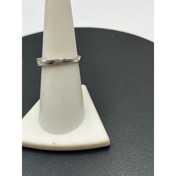 SS 925 Marked Sterling Silver Round Channel Set CZ Half Eternity Wave Band 7.5 - Picture 8 of 11